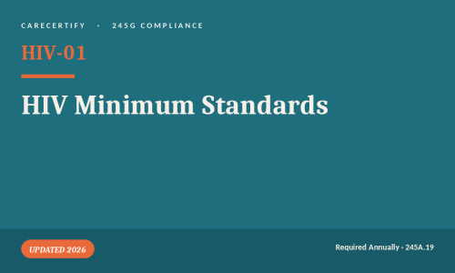 HIV Minimum Standards for Substance Use Disorder Programs